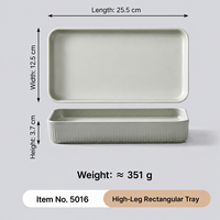 Nouvelle assiette de service rectangulaire contemporaine en mélamine, finition mate, durable, écologique, passe au lave-vaisselle, idéale pour la présentation en restaurant