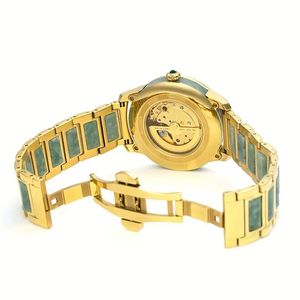 New Original Design Luxury Gold Mechanical <b>Couple</b> <b>Watches</b> Lucky Dragon and Phoenix Automatic Jade <b>Watch</b> - Product Image 6
