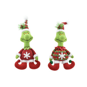 Personnages de Noël en peluche assortis vert/rouge H. 28 cm - Product Image 1