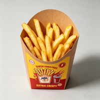 Scatole Pieghevoli per Patatine Fritte di Grado Alimentare, Personalizzabili con Logo, per Asporto e Esportazione