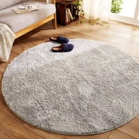 Tapis rond en fausse fourrure moelleuse, lavable en machine, écologique et moderne MU pour salon