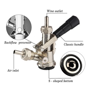 Coupleur de fût en acier inoxydable de type S Distributeur de bière pression pour brassage à domicile Connecteurs système S avec soupape de décharge de pression - Product Image 3