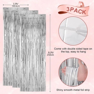 Cortinas de Flecos Metálicos Plateados de 3.2x8.2 pies para Decoración de Fondo en Bodas, Cumpleaños, Despedidas de Soltera y Baby Showers, Venta al Por Mayor - Product Image 4