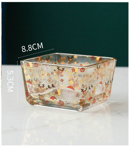 Ensemble de bols à servir en verre moderne <span class=keywords><strong>2022</strong></span>, pour en-cas, fruits secs, avec plateau en métal, boîtes à bonbons de <span class=keywords><strong>Noël</strong></span> avec couvercle en bambou - Product Image 5