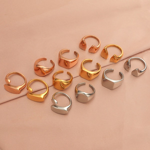 Offre Spéciale de bijoux étanche Chine Vente en gros en argent sterling plaqué or 18 carats Bague pour homme réglable en acier inoxydable 316 - Product Image 2