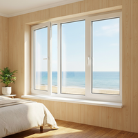 Fenêtre coulissante en vinyle résistante aux ouragans, double vitrage, fenêtre coulissante en PVC, design moderne, verre trempé, fenêtre en PVC pour maison