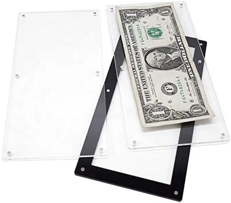 Acryl Dollar Display Rack Geld Display Rack Transparante Geldkist/Geld Houder