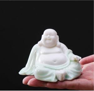 Figurine de <span class=keywords><strong>bouddha</strong></span> en céramique blanche, 1 pièce, ornements de voiture (hilarant) - Product Image 1
