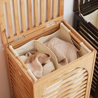 Panier à linge en bambou personnalisable avec couvercle pour le rangement des vêtements sac amovible type debout pour salle de bain cuisine salon