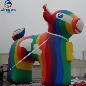 具有竞争力的价格彩虹彩色巨型充气吉祥物牛气球