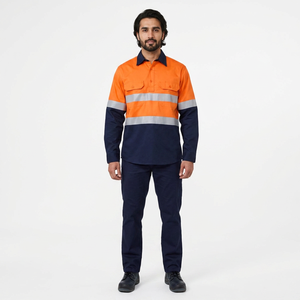 Chemises polo de travail haute visibilité pour la construction, bande réfléchissante, gilet de sécurité à manches longues, t-shirts haute visibilité classe 2, personnalisation du logo - Product Image 1