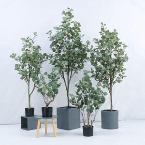 Arbre <span class=keywords><strong>d</strong></span>'eucalyptus artificiel, feuillage <span class=keywords><strong>argent</strong></span>é, plante artificielle en pot, <span class=keywords><strong>d</strong></span>écoration nordique sur pied pour salon, bureau, intérieur - Product Image 1