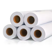Rouleau d'autocollants en vinyle PVC écologique auto-adhésif pour impression de logos, finition mate blanche brillante, résistant à l'eau, séchage rapide, résistant aux UV, 118 µm
