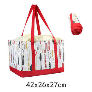 Bolsa de Compras Aislante Grande Estilo Japonés, Bolsa de Picnic Plegable con Cordón de Cierre, de Tela Oxford - Product Image 3