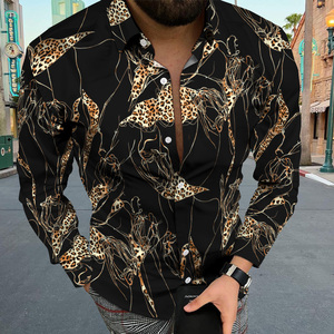 Chemise à manches longues pour hommes, boutons de revers, design de mode, chemise à manches longues, chemise imprimée - Product Image 5