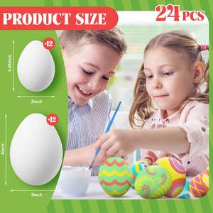 Kit de 24 Piezas para Colorear Huevos de Pascua, Pinturas para Decorar, Huevos Blancos de Ascenso Lento, Juguetes, Manualidades, Recuerdos para Fiestas, Suministros para Niños - Product Image 4