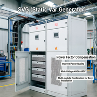 Armoire de commutation basse tension en cuivre (modèle ABSVG) avec compensation dynamique de puissance réactive 400V/690V jusqu'à 225A 6 prises
