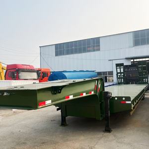 Semi-remorque à plateau surbaissé à col de cygne à 3 essieux, en acier robuste, 60/80/100 tonnes, pour le <span class=keywords><strong>transport</strong></span> d'équipements lourds - Product Image 3