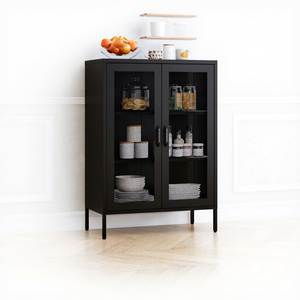Armoire de salon Sodor en acier avec portes, étagères réglables, design moderne, organisation multifonctionnelle, <span class=keywords><strong>casier</strong></span>, fente de ventilation - Product Image 1
