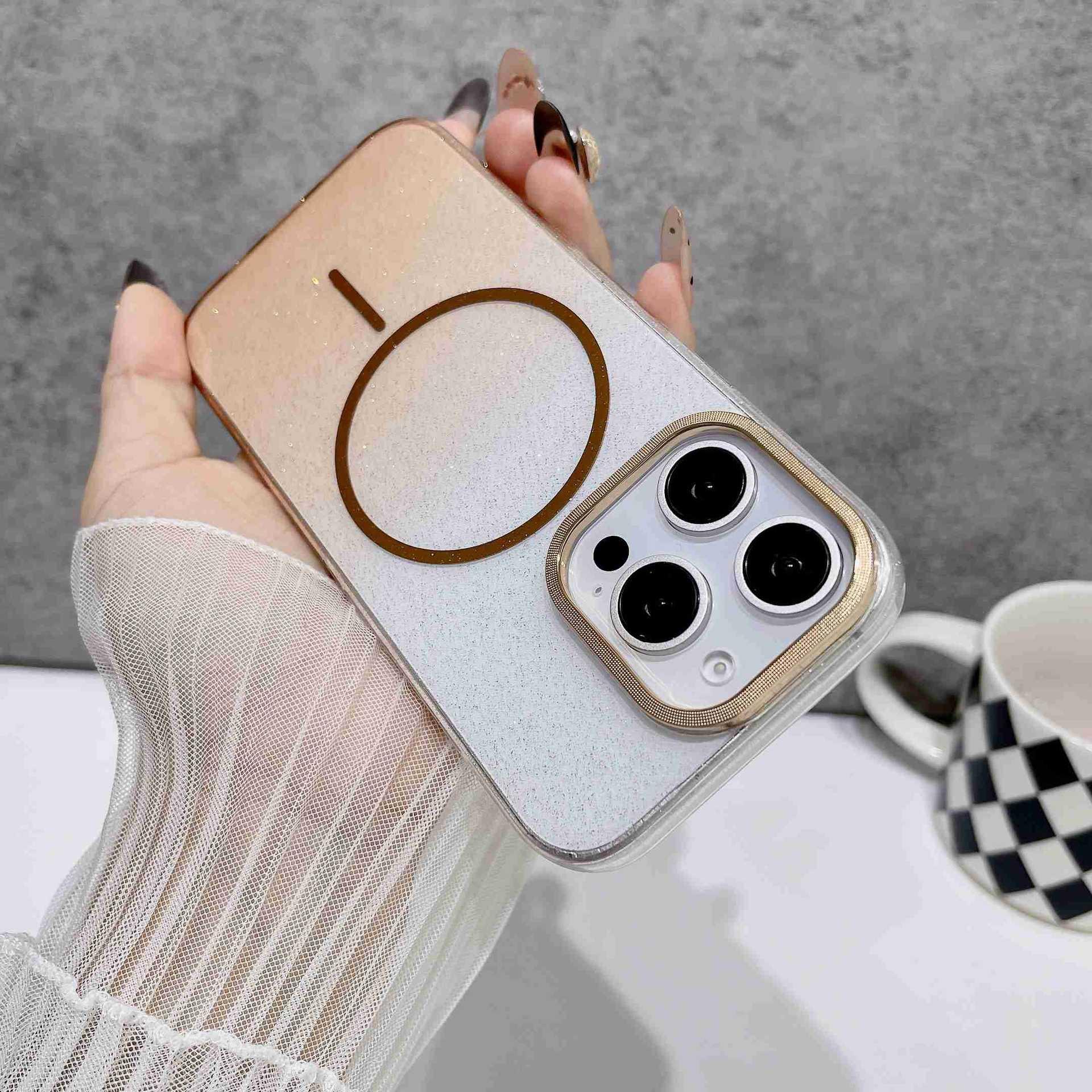 Gradient glitter magnetic gold