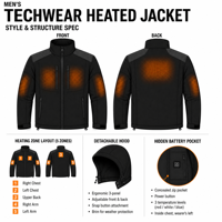 Veste chauffante imperméable pour homme, plusieurs zones chauffantes, coupe-vent, manteau thermique électrique pour la randonnée et la pêche