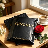 Enveloppe de courrier en polypropylène noir mat avec logo personnalisé, sac pour chaussures
