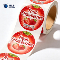 Groothandel op maat gemaakte waterdichte PET mango fruit etiketrollen, food grade verpakkingsstickers voor verse producten, OEM fabrieks prijs, bulk levering
