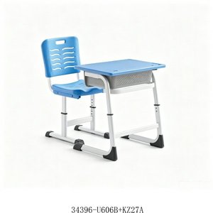 Adjustable Height School Desk And <b>Chair</b> With Blue Top And Metal Frame For Child Use Model 34396-KZ27A - Product Image 1