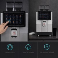 Machine à café professionnelle avec double chaudière en acier inoxydable, pression de 15 bars, avec conduites d'eau chaude et de vapeur