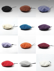 Autumn Winter Fashionable Man Plain Wool Beret <b>Hat</b> French Beret Cap <b>Hat</b> With Faux Leather Binding - Product Image 2