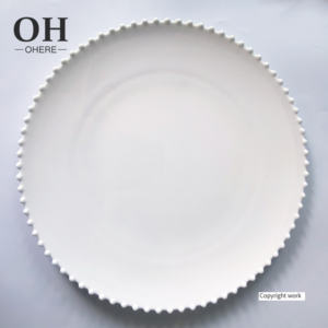 Perles blanches européennes Assiette en porcelaine osseuse Plat à dessert Plat à dîner occidental Assiette à steak Ensemble de <span class=keywords><strong>vaisselle</strong></span> familial - Product Image 2