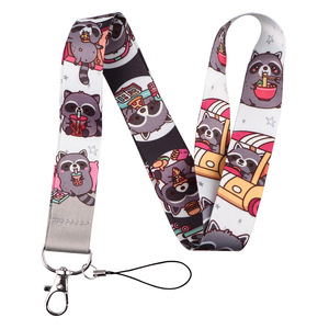 Customizable Nylon Fabric Lanyard with Dog Hook & ID Card Holder Washable