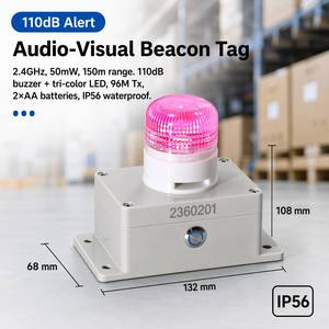Etiqueta Acústico-Óptica de 2.4GHz y 50mW del Fabricante, 150m, 110dB, LED de 3 Colores, 96M TX, Batería AA, IP56, para Localización de Artículos Grandes en Almacenes - Product Image 1