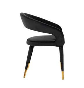 Chaise de salle à manger directement en usine Chaise d'appoint moderne en velours rembourrée à dossier arrondi Support de chaise en gros et conception personnalisée - Product Image 2