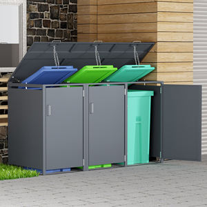 <span class=keywords><strong>Poubelle</strong></span> extérieure 120L/240L avec couvercle verrouillable, en acier galvanisé, sur roulettes, <span class=keywords><strong>pour</strong></span> la gestion des déchets - Product Image 1