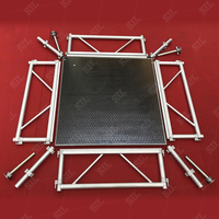Plateforme de scène en aluminium rétractable de conception rouge pour concert, prix et performance de la plateforme de scène en aluminium pour extérieur personnalisée