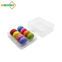 Vente en gros Boîte transparente d'emballage blister macaron 8 trous conteneur blister en plastique transparent macaron