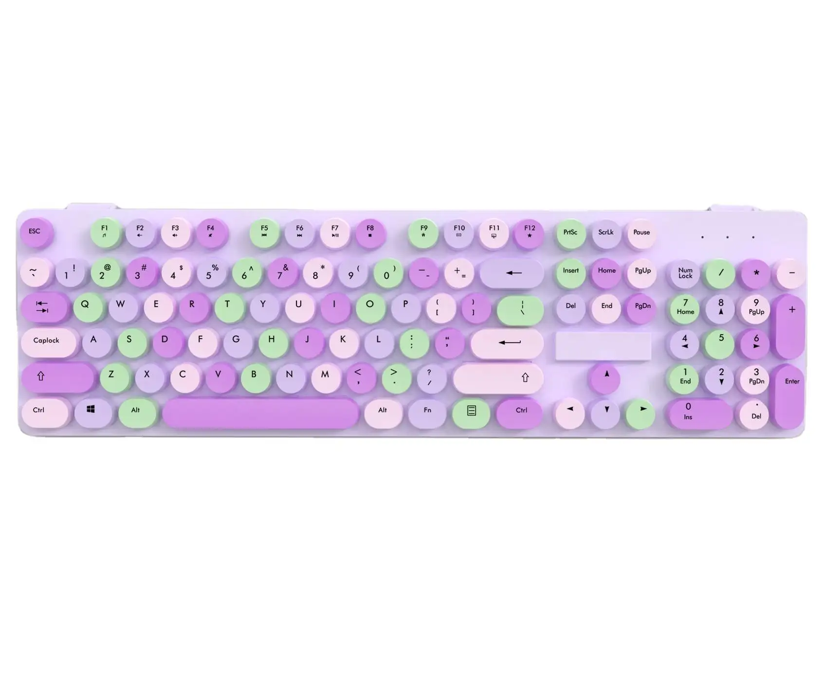 China Colorido 104 Teclas Punk Keycaps Bonito Portátil Mini Teclado Sem Fio para Computador