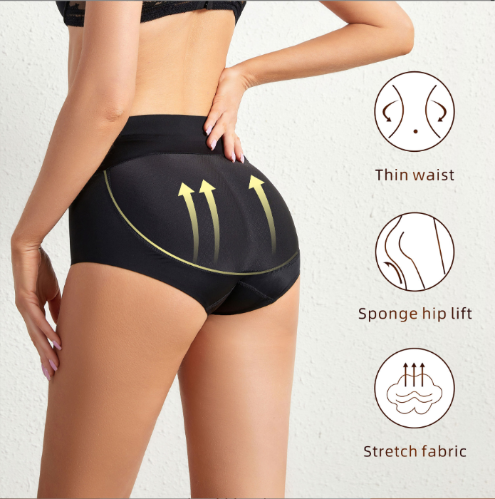 Tummy-Control Shaping Brief (LJ-LI-3689): side profile showing zones and edge stability
