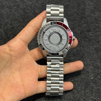 Montre de luxe pour homme en acier inoxydable avec pointeur magnétique à billes de fer, design créatif, montre à quartz pour homme