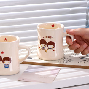 Tazza da Caffè e Latte per Ufficio Resistente alle Alte Temperature, Grande Capacità, Stile Militare, Creativa, per Coppie, con Manico, Design Cartoonesco e Carino - Product Image 4