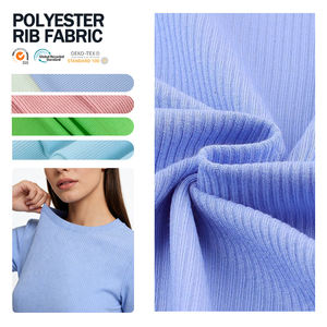 Tela Elástica de Poliéster 2x1, Suave y Duradera, Personalizada a Buen Precio, para Cuello y Puños de Vestidos de Mujer - Product Image 1