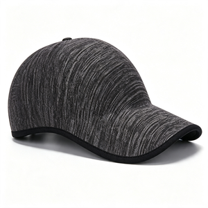 Gorra de béisbol unisex sin costuras, 100% poliéster, tela melange heather, gorra deportiva con correa trasera ajustable, transpirable, para correr, con letras. - Product Image 5