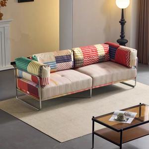 Premium-Mehrsitzer-Regenbogens ofa im <span class=keywords><strong>Bauhaus</strong></span>-Stil, individuell bedruckter Stoff, geeignet für Wohnzimmer, Villa oder Wohnung wasch bar - Product Image 1
