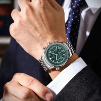 Montre de luxe POEDAGAR pour homme, sport, quartz, acier inoxydable, étanche, lumineuse, date, chronographe