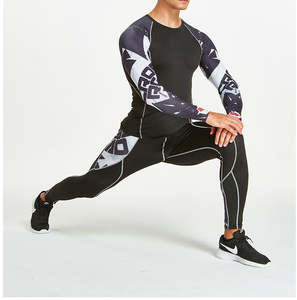 Kompression T-Shirt Benutzer definiertes Logo Langarm Schnellt rocknende Basketball Lauftraining Kleidung Basis schicht Männer GYM <span class=keywords><strong>Shirts</strong></span> - Product Image 4