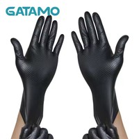 BG29 Diamond grip 8 mil ménage 1000 pvc examen sans nitrile nitrile vinyle mélange gants noirs jetables nitrile gants