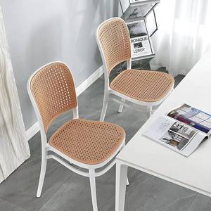 Classic Style Quality Stackable Outdoor Rattan PP Plastic Bistro High Back Dining Room <b>Chairs</b> - Product Image 6