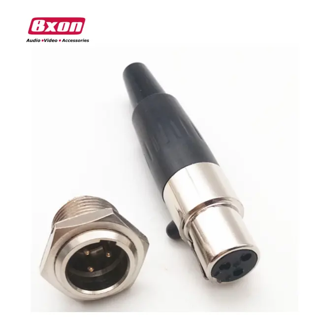 सोने के साथ पिन मिनी XLR 3Pin पुरुष प्लग पैनल चेसिस महिला 3 पिन मिनी XLR महिला जैक