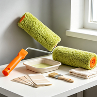 Nouveau et populaire : Kit de rouleaux de peinture vert de 9 pouces pour vente directe, comprenant un rouleau de peinture et un rouleau de nettoyage